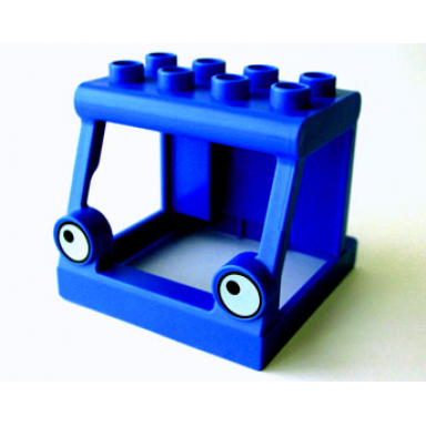 blue duplo cabin 4 x 4 x 3 with bob the builder lofty eyes pattern