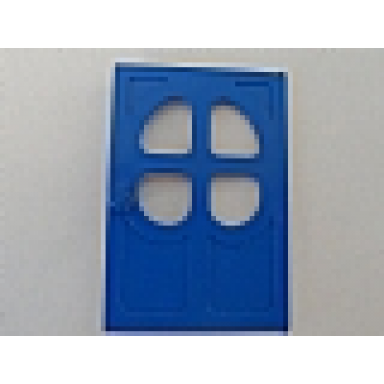 fabuland door 1 x 6 x 7 with round pane in 4 sections
