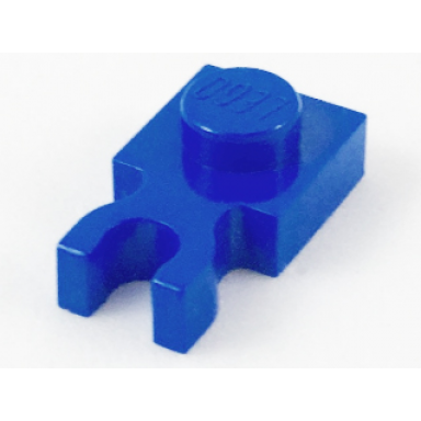 blue plate modified 1 x 1 with u clip thick vertical grip