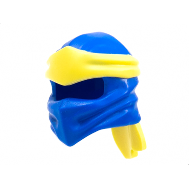blue minifigure headgear ninjago wrap type 4 with molded bright light yellow headband pattern