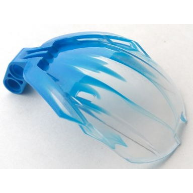 blue bionicle bohrok windscreen 4 x 5 x 7 with marbled trans-clear pattern