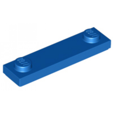 blue plate modified 1 x 4 with 2 studs with groove