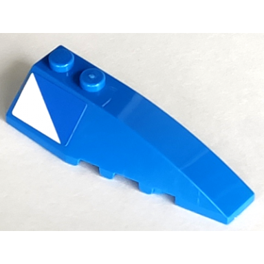 blue wedge 6 x 2 right with white triangle pattern sticker - set 8093