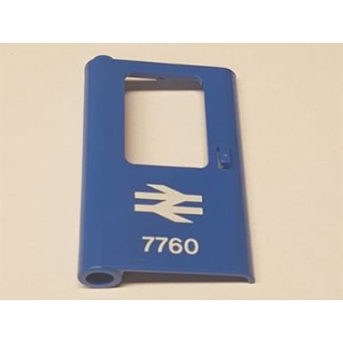 blue door 1 x 4 x 5 train left thin support at bottom with british railways train logo and 7760 pattern sticker - set 7760