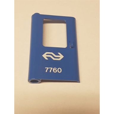 blue door 1 x 4 x 5 train left thin support at bottom with dutch train logo and 7760 pattern sticker - set 7760