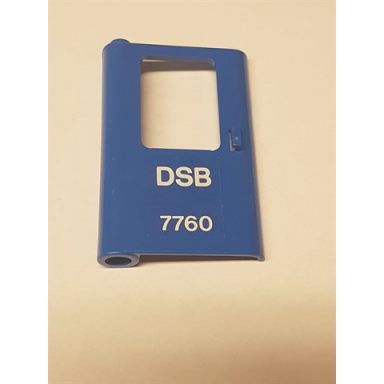 blue door 1 x 4 x 5 train left thin support at bottom with danish train logo and 7760 pattern sticker - set 7760