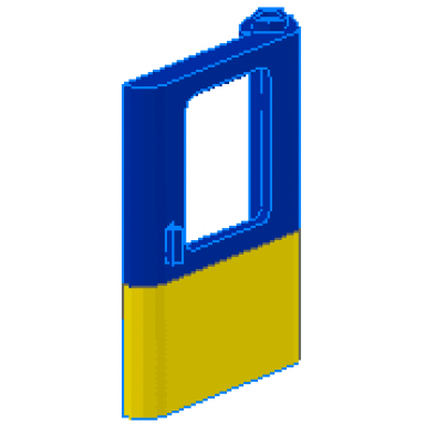 blue door 1 x 4 x 5 train right thin support at bottom with yellow bottom half pattern