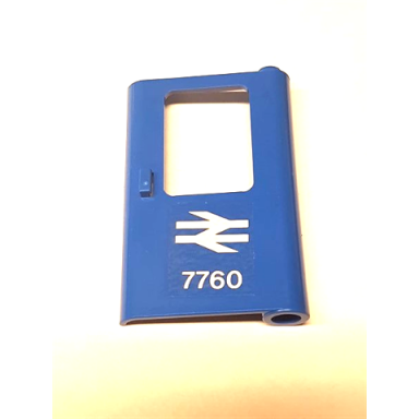 blue door 1 x 4 x 5 train right thin support at bottom with british railways train logo and 7760 pattern sticker - set 7760