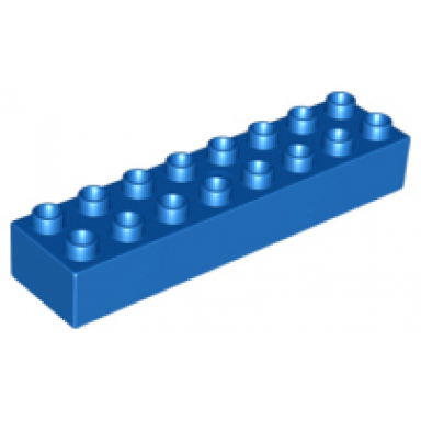 blue duplo brick 2 x 8