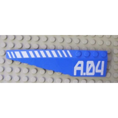 blue wedge 12 x 3 left with white hash lines and a.04 pattern stickers - set 7709