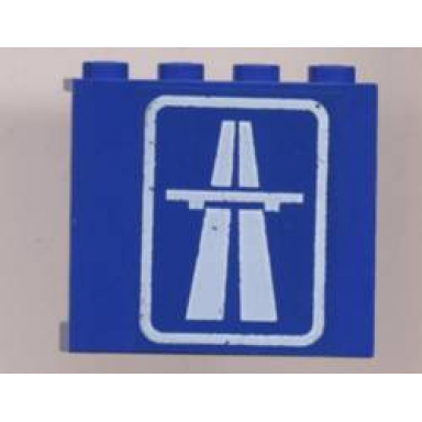blue panel 1 x 4 x 3 with white highway on transparent background pattern sticker - set 6653