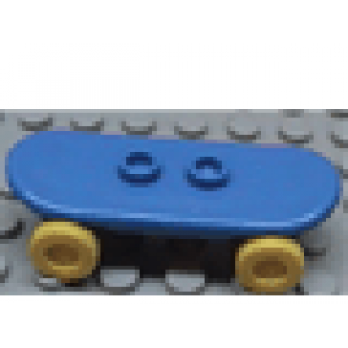 blue minifigure utensil skateboard deck with yellow wheels 42511 2496