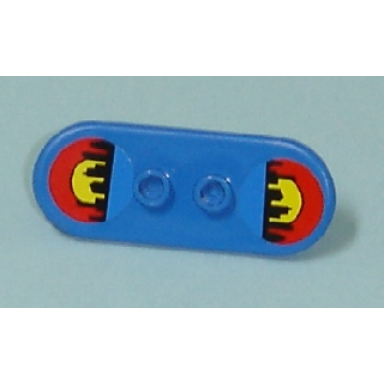 blue minifigure utensil skateboard deck with city skyline sunset pattern stickers - set 7641
