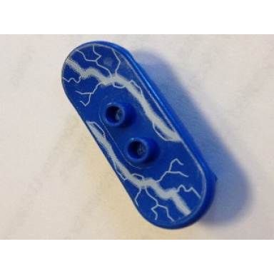 blue minifigure utensil skateboard deck with white lightning pattern sticker - set 4513
