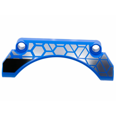 blue technic panel car mudguard arched 9 x 2 x 3 straight top with silver polygons and thick black stripe pattern model right side