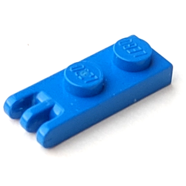 blue hinge plate 1 x 2 with 3 fingers on end - solid studs