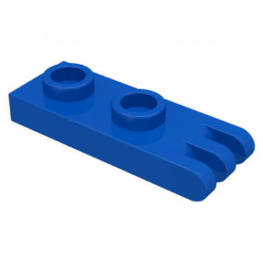 blue hinge plate 1 x 2 with 3 fingers on end - hollow studs