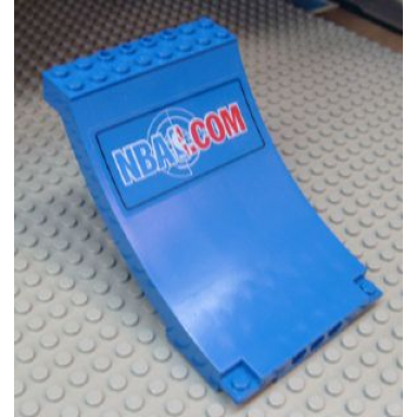 blue sports arena section skateboard ramp with nba.com pattern sticker - set 3433