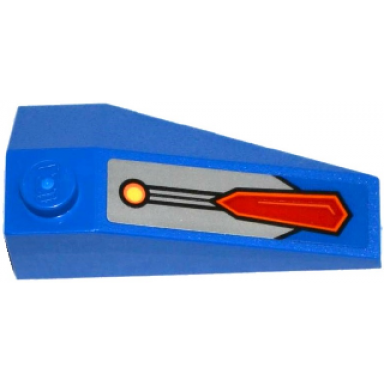 blue wedge 4 x 2 triple left with yellow light and red hexagon on silver and blue background pattern sticker - set 70319