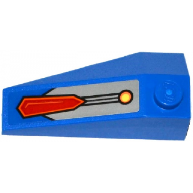 blue wedge 4 x 2 triple right with yellow light and red hexagon on silver and blue background pattern sticker - set 70319
