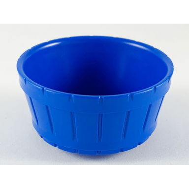 blue container barrel half large