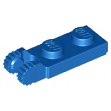 blue hinge plate 1 x 2 locking with 2 fingers on end