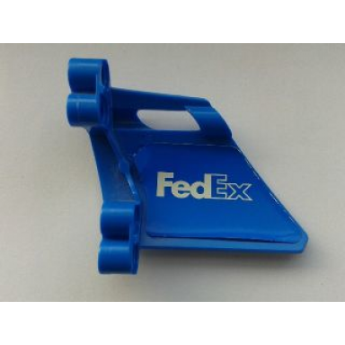 blue technic panel fairing 22 large short small hole side a with fedex pattern on inside sticker - set 8461