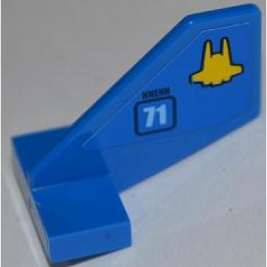 blue tail shuttle small with interceptor shuttle outline nnenn and 71 pattern on both sides stickers - set 7066