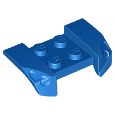 blue vehicle mudguard 2 x 4 with headlights overhang