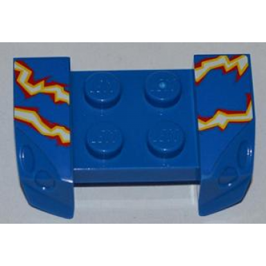 blue vehicle mudguard 2 x 4 with headlights overhang with electric sparks on blue background pattern on both sides stickers - set 8303