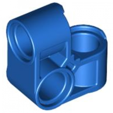 blue technic pin connector perpendicular 2 x 2 bent
