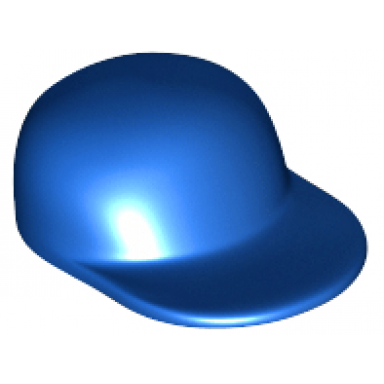 blue minifigure headgear cap - long flat bill