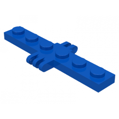 blue hinge plate 1 x 6 with 2 and 3 fingers on sides