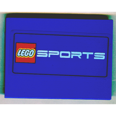 blue slope 10 6 x 8 with lego sports logo pattern sticker - set 3432