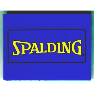 blue slope 10 6 x 8 with yellow spalding logo pattern sticker - sets 3432 3433