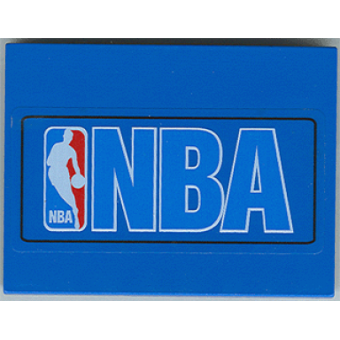 blue slope 10 6 x 8 with nba logo blue pattern sticker - sets 3432 3433