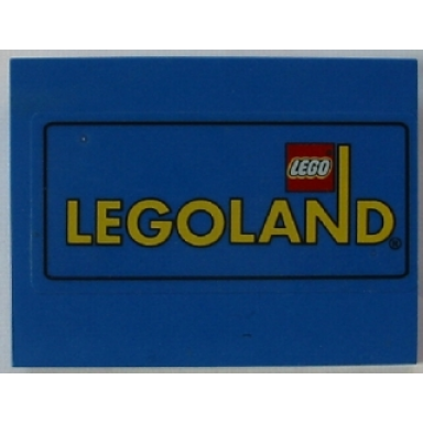 blue slope 10 6 x 8 with legoland logo pattern sticker - sets 3432 3433