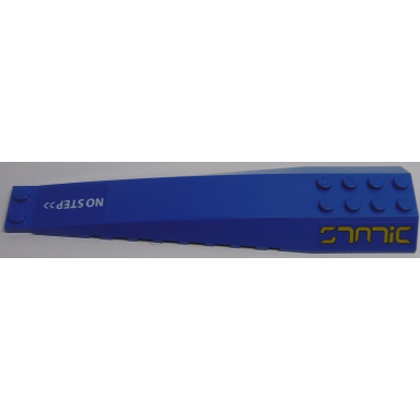 blue wedge 16 x 4 triple curved with reinforcements with white no step>> and stylized yellow static pattern model right side stickers - set 70614