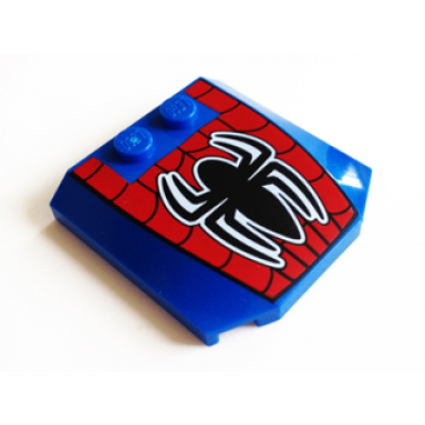 blue wedge 4 x 4 x 2 3 triple curved with web and black spider pattern
