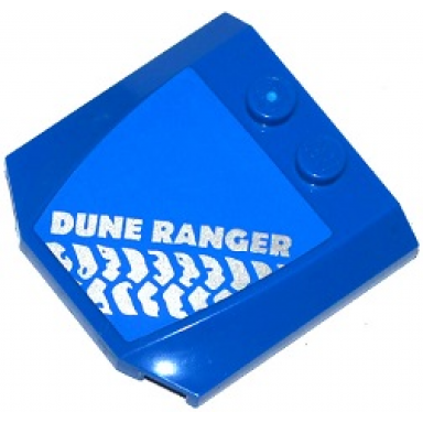 blue wedge 4 x 4 x 2 3 triple curved with silver dune ranger and tire tracks pattern sticker - set 60082