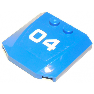 blue wedge 4 x 4 x 2 3 triple curved with white 04 pattern sticker - set 60174