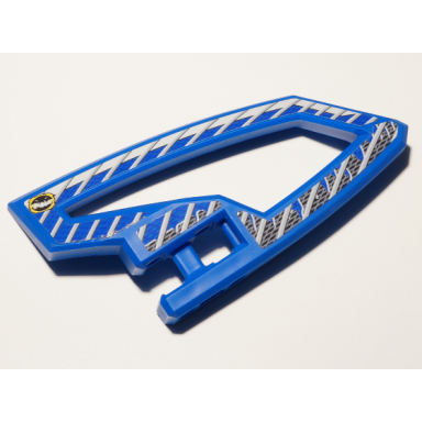 technic panel rc car panel flexible right with dirt crusher logo and gray stripes on blue and black background pattern stickers - set 8369-2