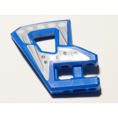 blue technic panel rc car flexible bumper right with black and white lines white circles and holes pattern stickers - set 8369