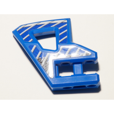 technic panel rc car flexible bumper right with gray stripes on blue and black background pattern stickers - set 8369-2