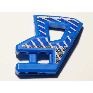 technic panel rc car flexible bumper left with gray stripes on blue and black background pattern stickers - set 8369-2