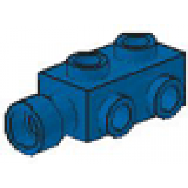 blue brick modified 1 x 2 x 2 3 with studs on sides and extended stud receptacle