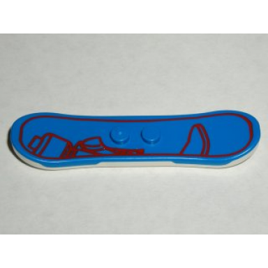 blue minifigure utensil snowboard white bottom with red border and minifigure outline pattern