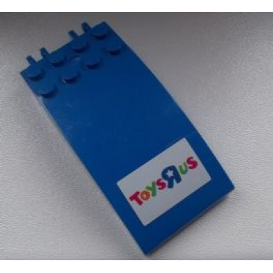 blue windscreen 8 x 4 x 2 curved with locking dual 2 fingers with toys r us logo on white background pattern sticker - set 7848