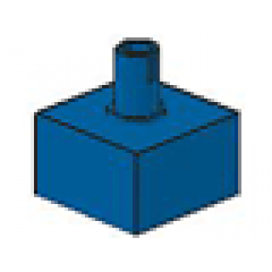 blue brick modified 2 x 2 no studs top pin