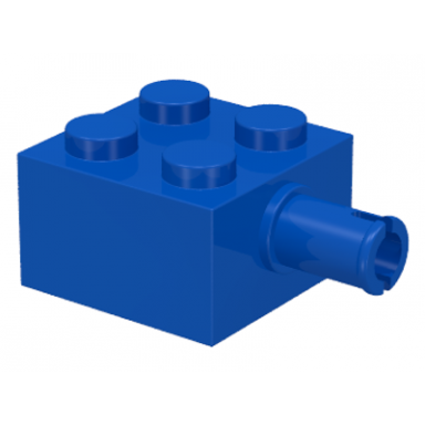 blue brick modified 2 x 2 with pin and no axle hole